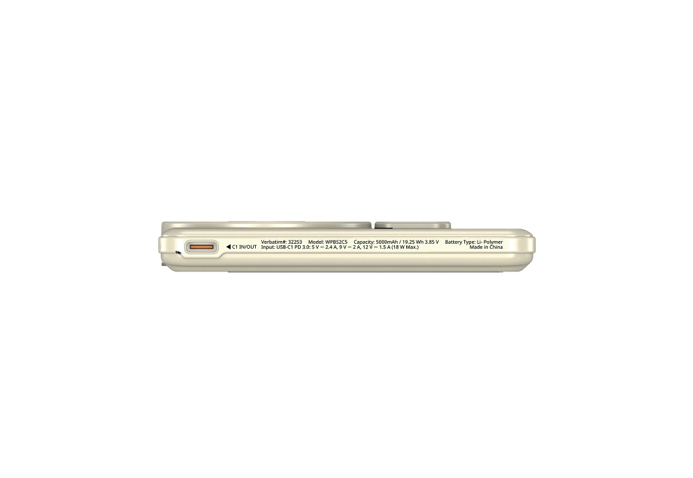 Външна батерия Verbatim Charge 'n' Go 2C Power Bank Magnetic Wireless 5000mAh with 2 (32253)