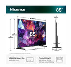 Телевизор Hisense 85" E7S Pro, 4K Ultra HD 3840x2160