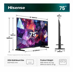 Телевизор Hisense 75" E7S Pro, 4K Ultra HD 3840x2160