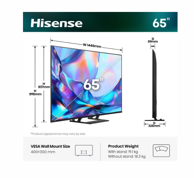 Телевизор Hisense 65" A7S, 4K Ultra HD 3840x2160