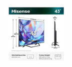 Телевизор Hisense 43" A7S, 4K Ultra HD 3840x2160
