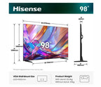 Телевизор Hisense 98" E7S, 4K Ultra HD 3840x2160