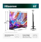 Телевизор Hisense 65" E7S, 4K Ultra HD 3840x2160