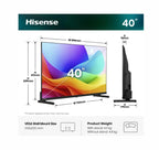 Телевизор Hisense 40" A5S, Full HD 1920x1080