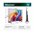 Телевизор Hisense 32" A4S, HD 1366x768