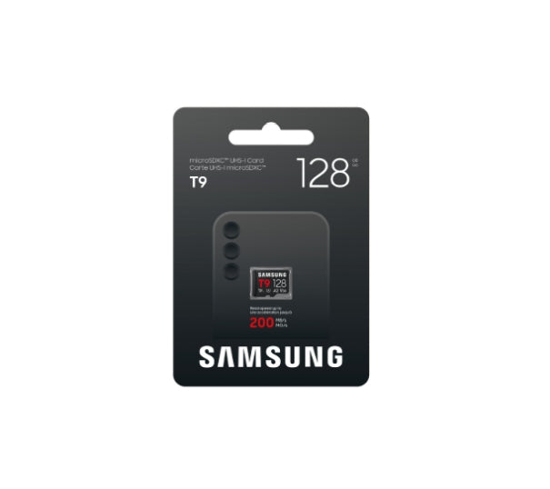 Памет Samsung 128GB micro SD Card T9 UHS-I Read 200MB/s, Write 130MB/s Class 10 U3 V30 A2