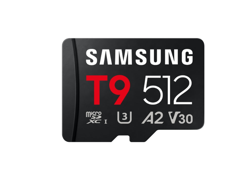 Памет Samsung 512GB micro SD Card T9 UHS-I Read 200MB/s, Write 130MB/s Class 10 U3 V30 A2