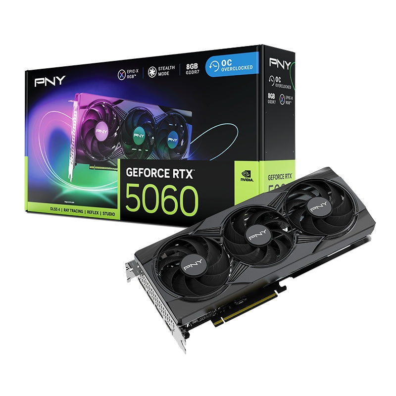 Видео карта PNY GeForce RTX 5060 8GB GDDR7 OC EPIC-X RGB Triple Fan