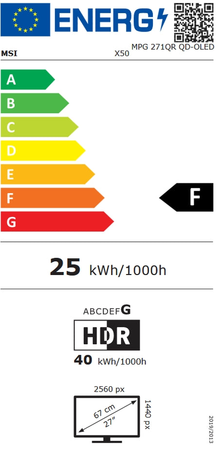 Монитор MSI MPG 271QR QD-OLED X50 Gaming Monitor
