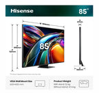 Телевизор Hisense 85" UR9S, 4K Ultra HD 3840x2160