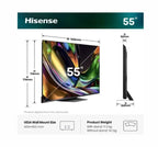 Телевизор Hisense 55" UR8S, 4K Ultra HD 3840x2160