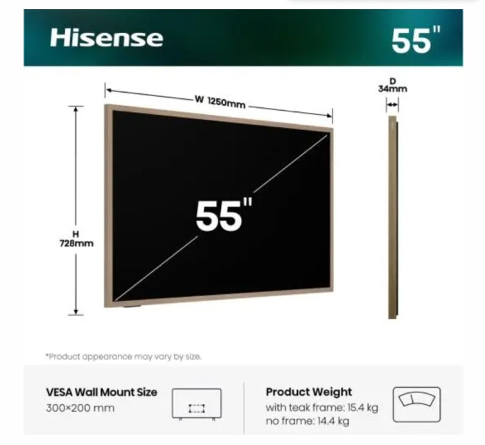 Телевизор Hisense CanvasTV, 55" (55S7S)