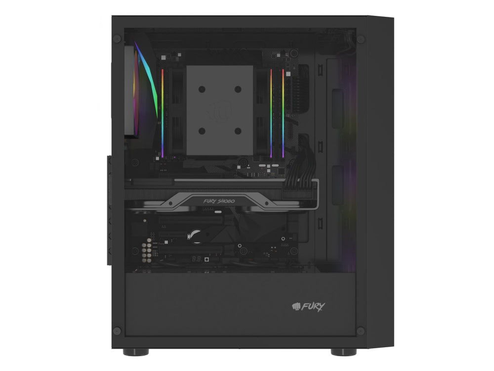 Кутия за компютър Fury PC Case Shobo SH8 ARGB Midi Tower, Window, Black