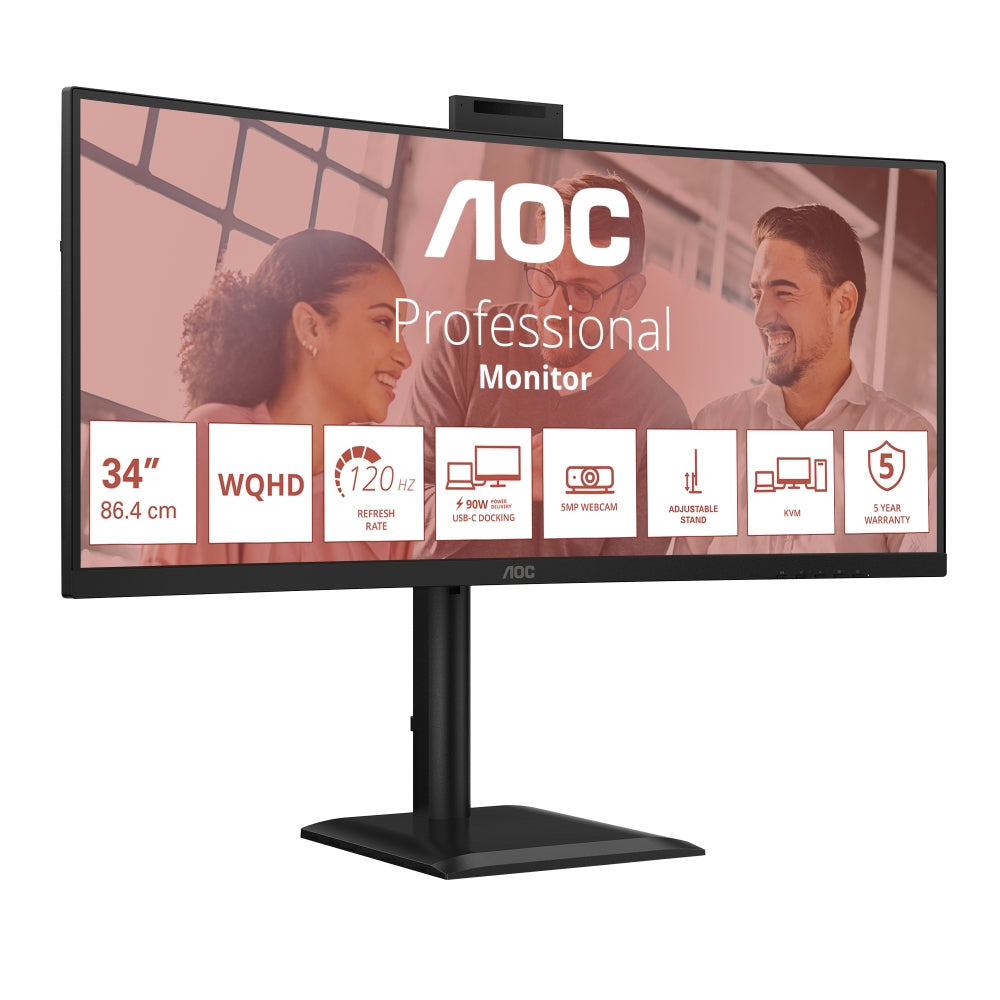 Монитор AOC CU34E4CW, 34" Curved 1500R