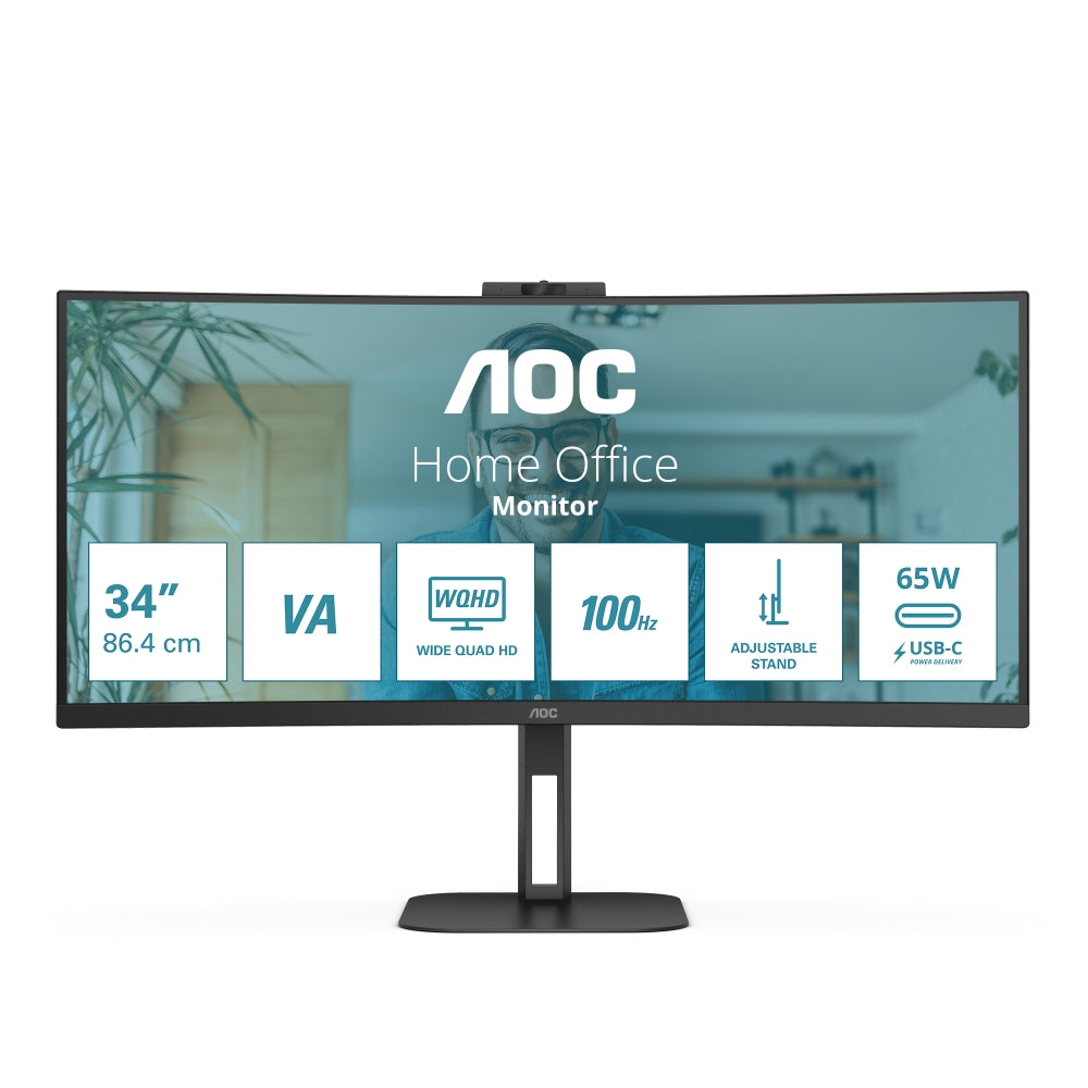 Монитор AOC CU34V5CW/BK, 34" Curved 1500R
