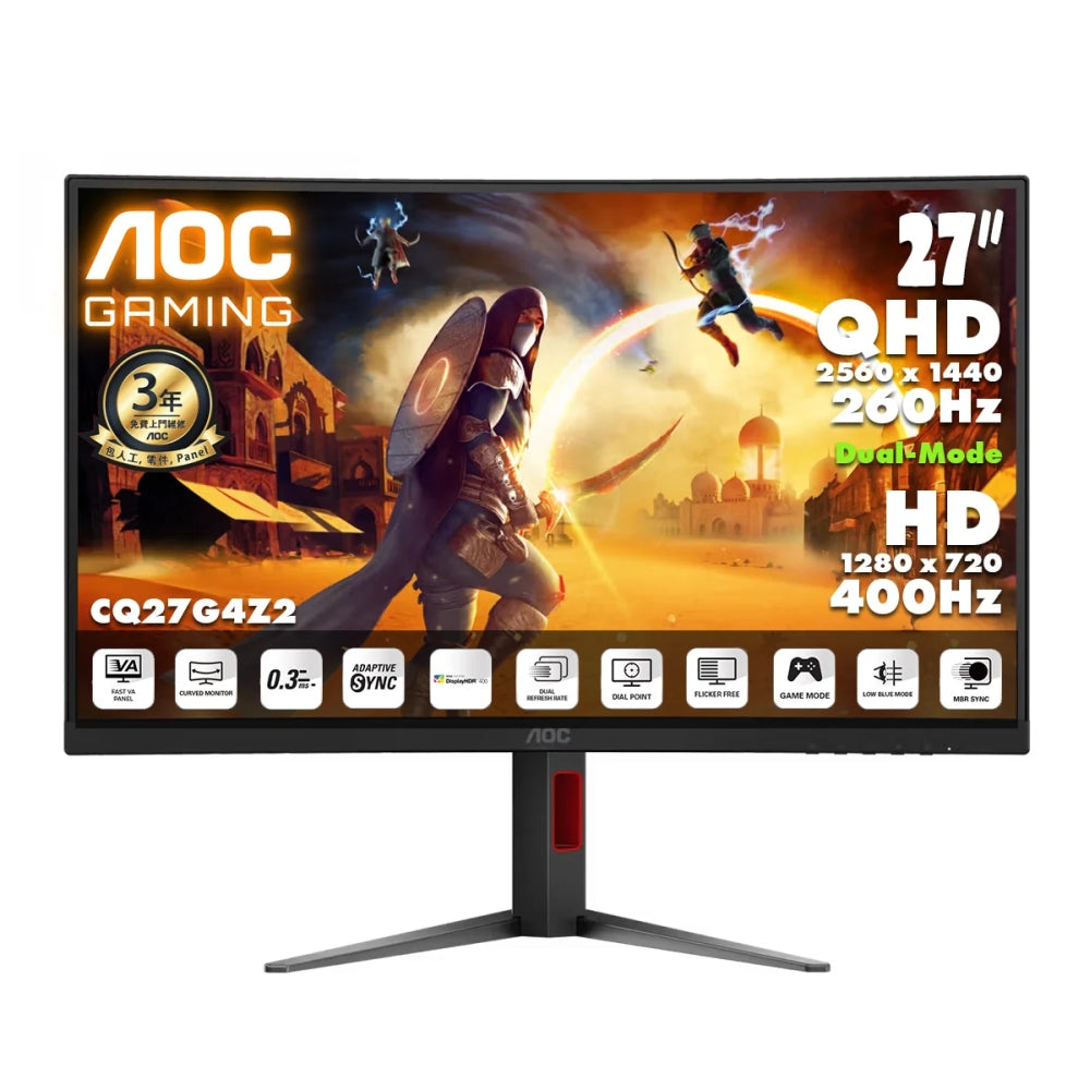 Монитор AOC CQ27G4Z2, 27" Curved 1500R