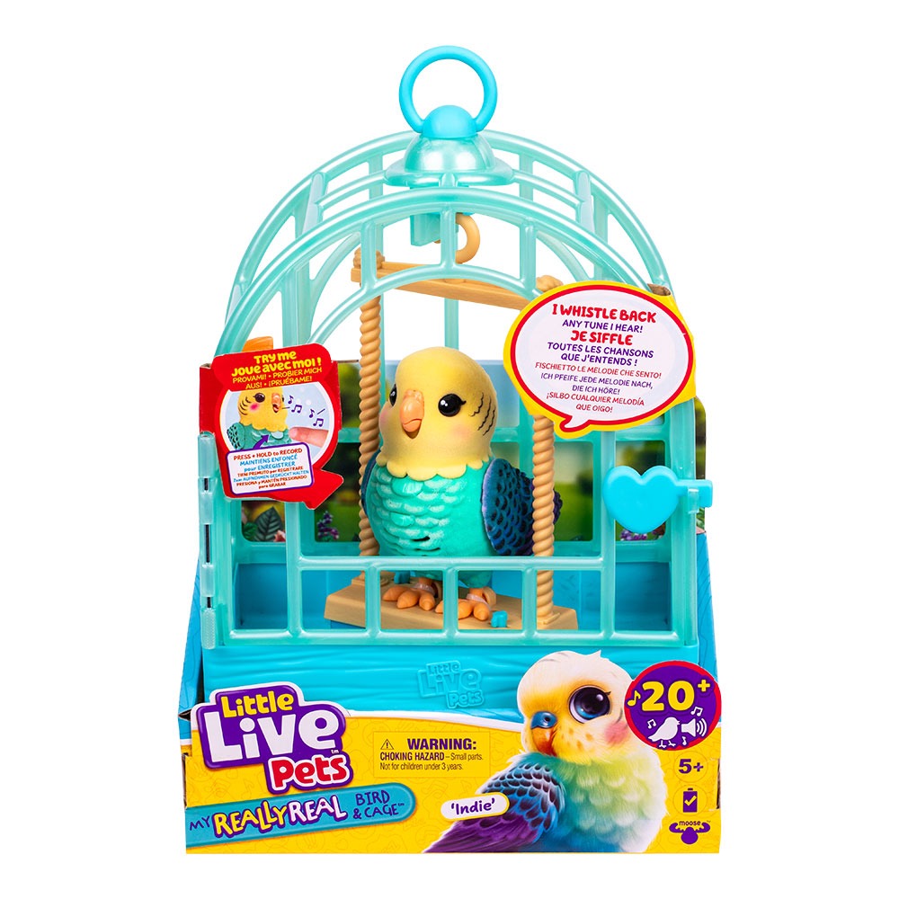 Little Live Pets Really Real Bird Интерактивно Пиле в Клетка Indie
