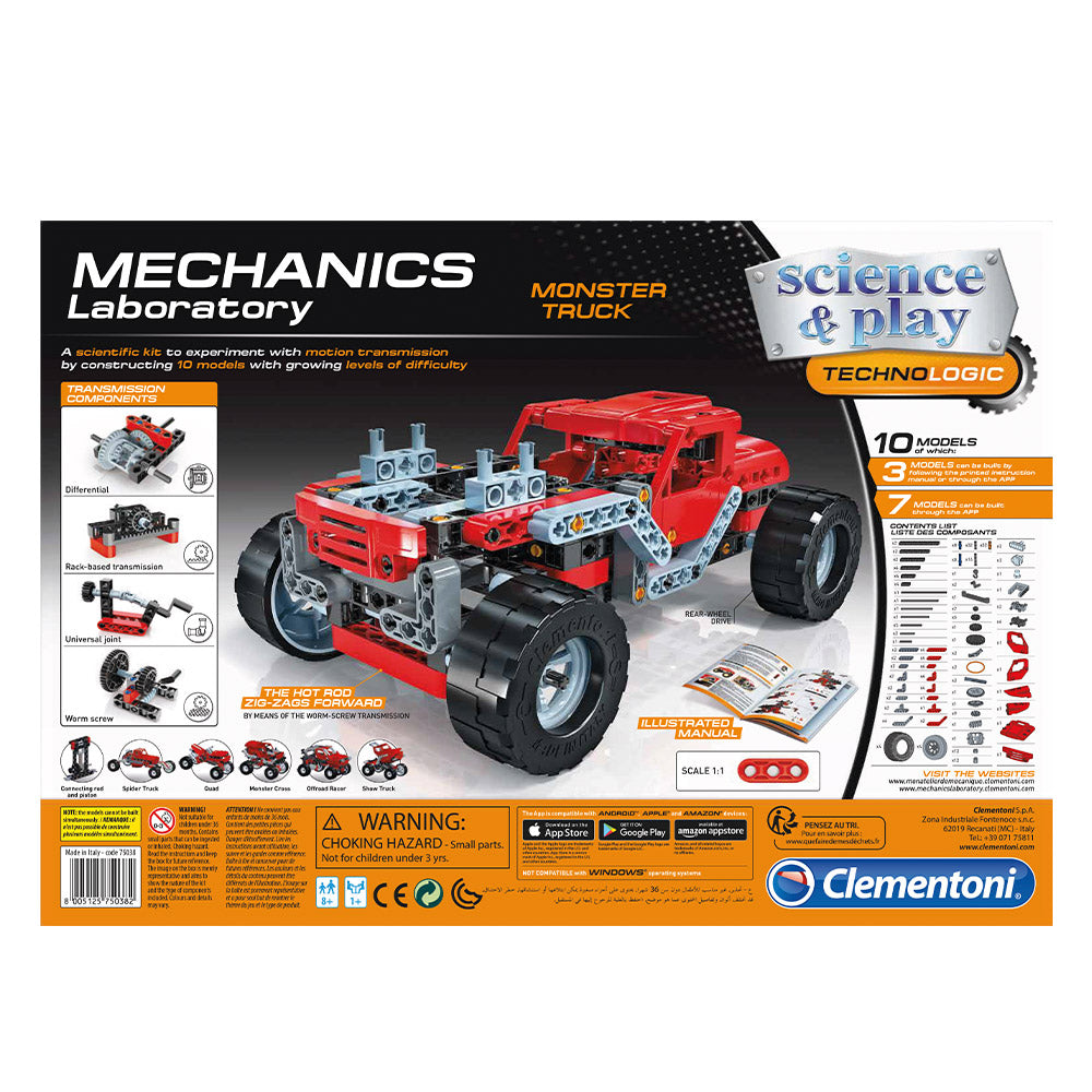 CLEMENTONI MECHANICS LABORATORY Конструктор 200 елемента КАМИОН MONSTER
