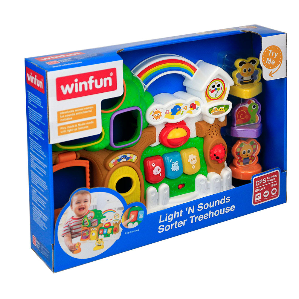 WINFUN Дърво сортер с музикална къщичка