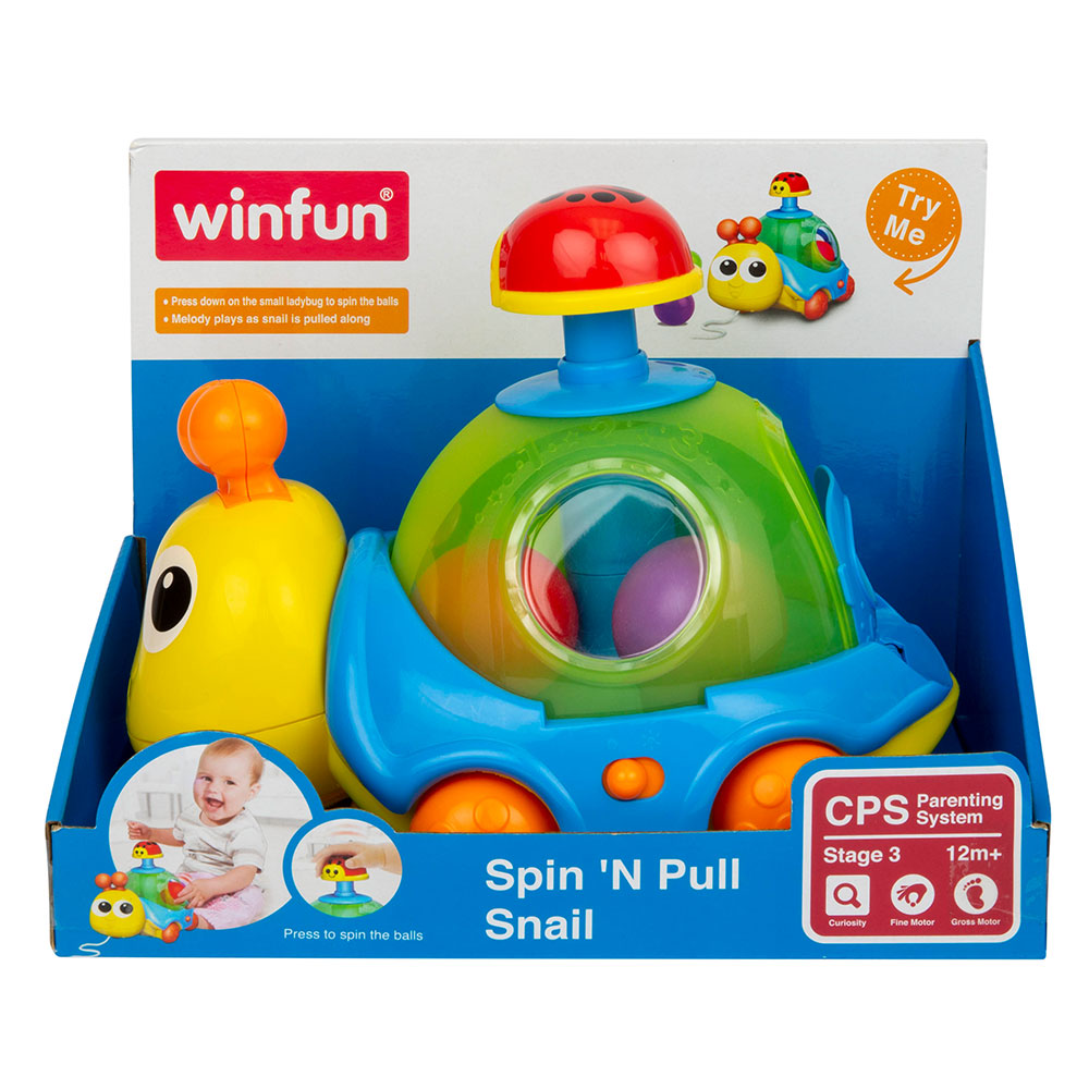WINFUN Играчка за дърпане - музикален охлюв с топчета