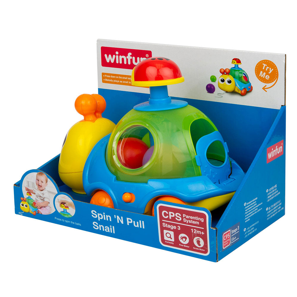 WINFUN Играчка за дърпане - музикален охлюв с топчета