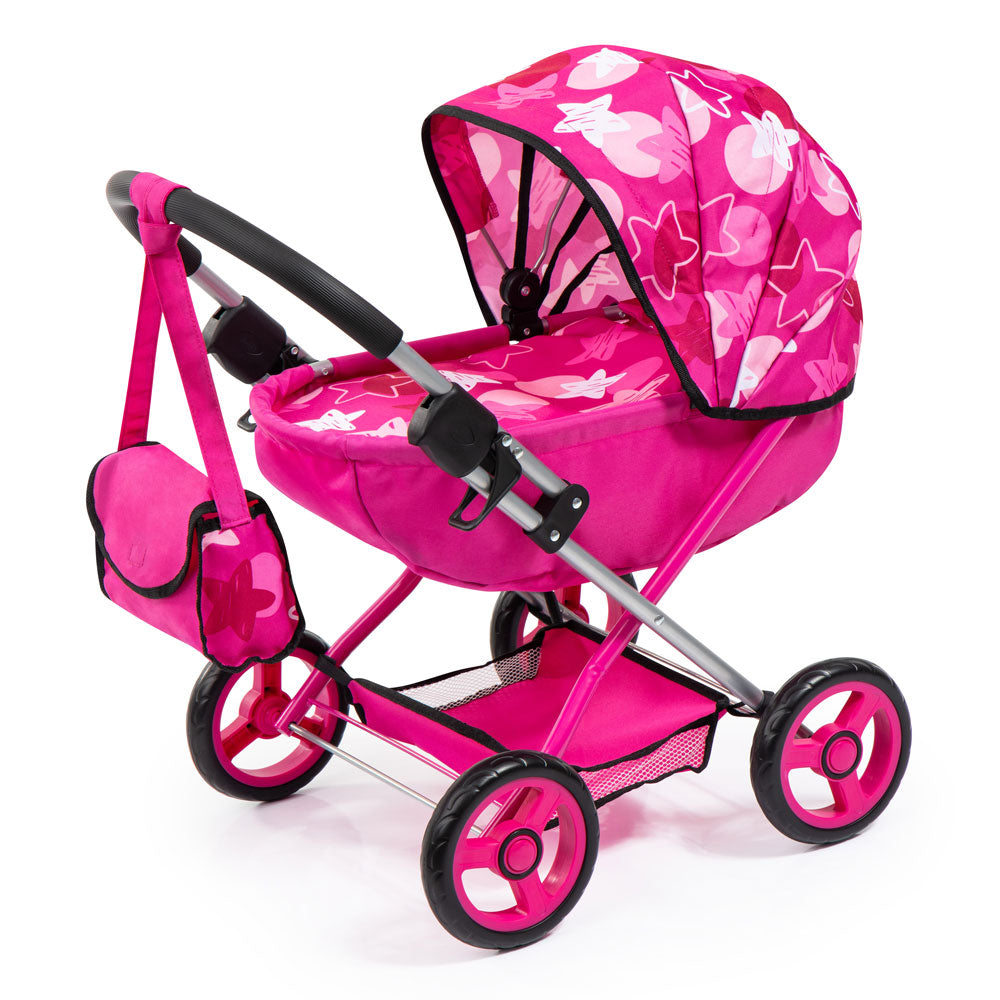 BAYER Количка за кукли COSY SET с кошара и чанта Розова