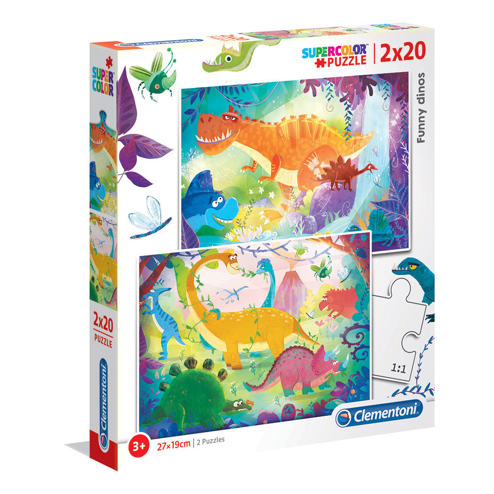 CLEMENTONI 2x20ч. Пъзел Funny Dinos