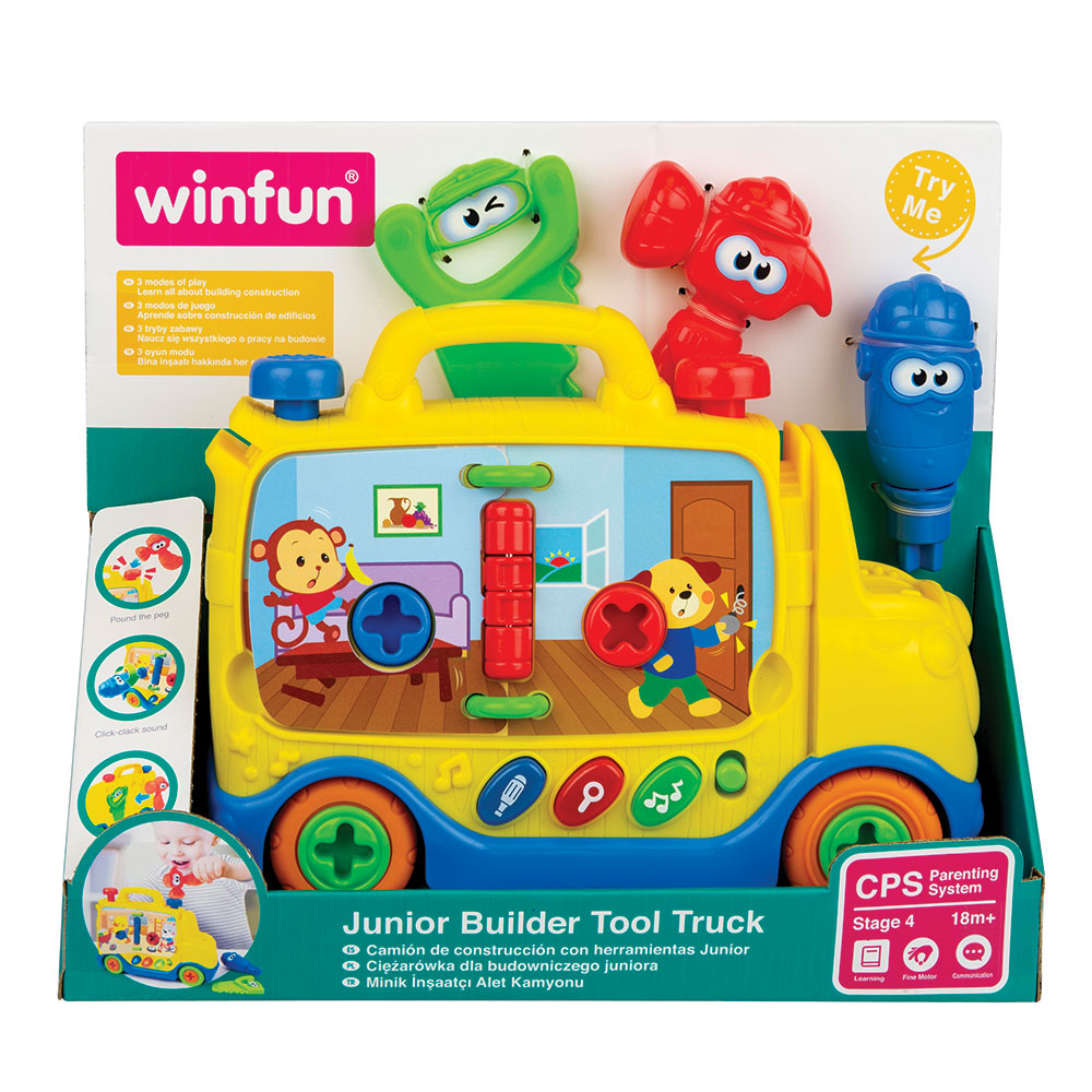 WINFUN Камион Музикален с Инструменти и Книжка Junior Builder