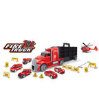 Камион автовоз Fire Truck с коли и хеликопрер