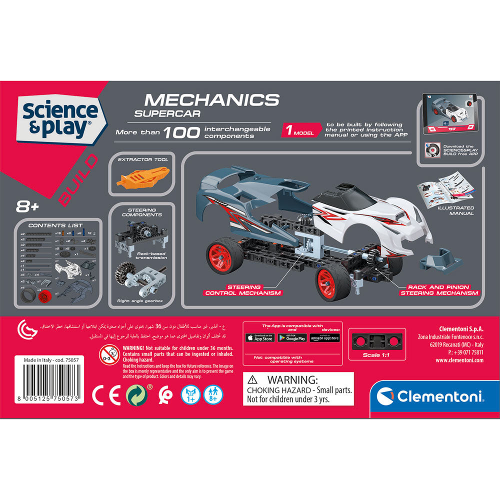 CLEMENTONI MECHANICS Конструктор Спортна кола 100ч. SUPERCAR