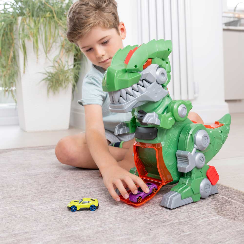 HTI TEAMSTERZ Robo Wreckerz Динозавър Изстрелвачка с Кола Mega Rex