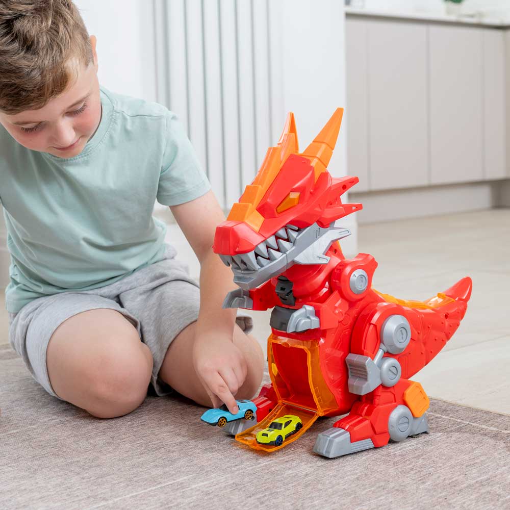 HTI TEAMSTERZ Robo Wreckerz Динозавър Изстрелвачка с Кола Mega Beast