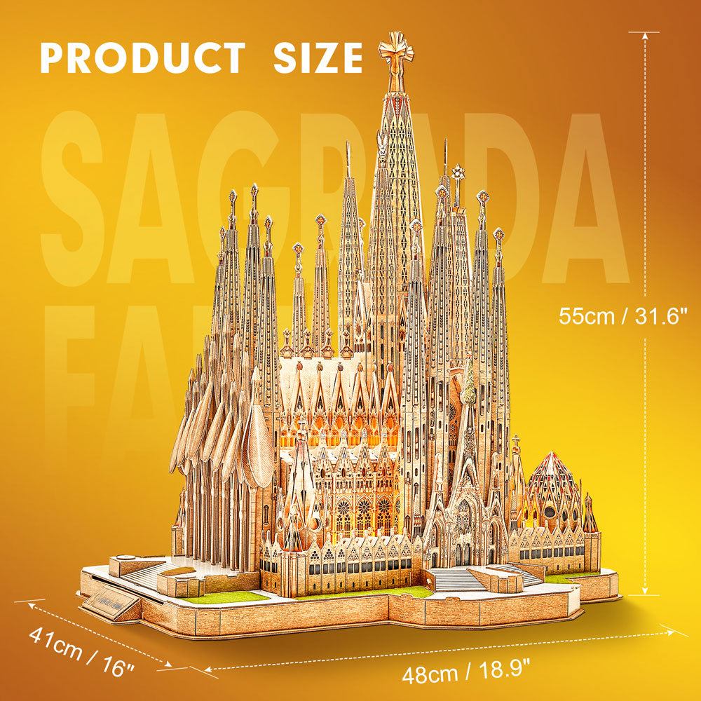 CubicFun Пъзел 3D Sagrada Familia 696ч. с LED светлини