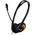 Слушалки Canyon PC HS-01 PC Mic Flat 1.8m Black, оранжеви
