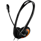 Слушалки Canyon PC HS-01 PC Mic Flat 1.8m Black, оранжеви