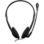 Слушалки Canyon PC HS-01 PC Mic Flat 1.8m Black, оранжеви