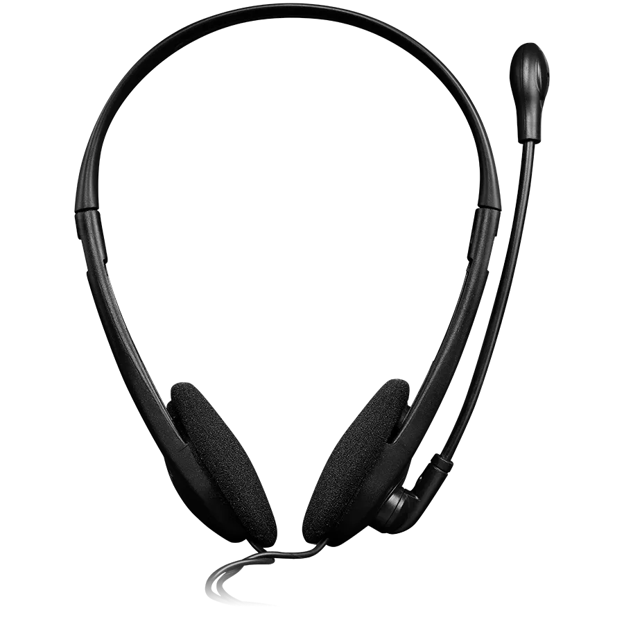 Слушалки Canyon PC HS-01 PC Mic Flat 1.8m Black, оранжеви