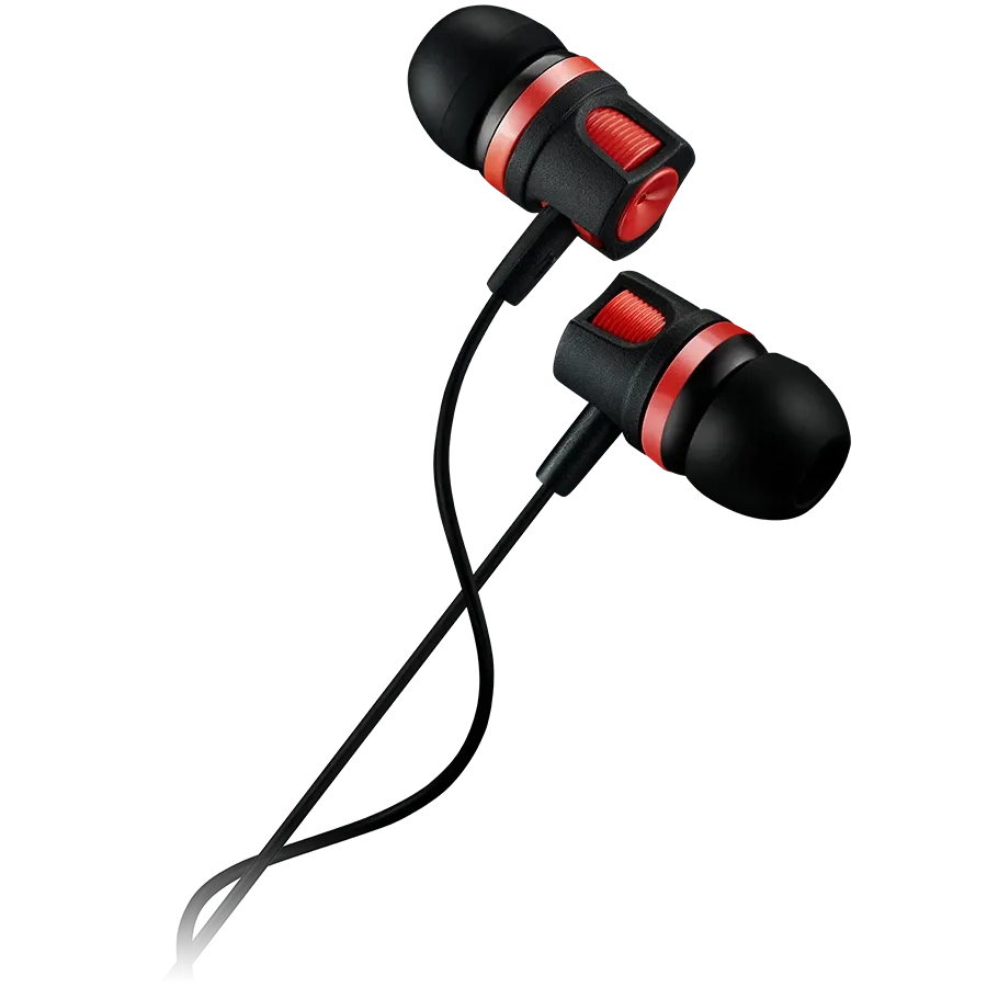 Слушалки Canyon Stereo earphones with microphone, 1.2M, червени