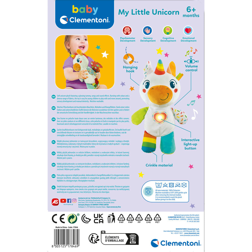 CLEMENTONI BABY Музикален плюшен еднорог