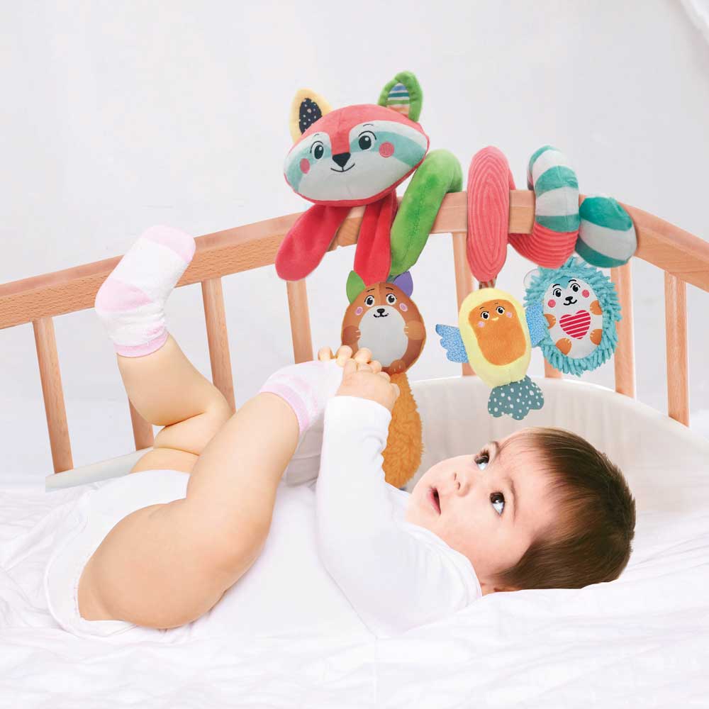 CLEMENTONI BABY Мека дрънкалка спирала за количка Happy Animals
