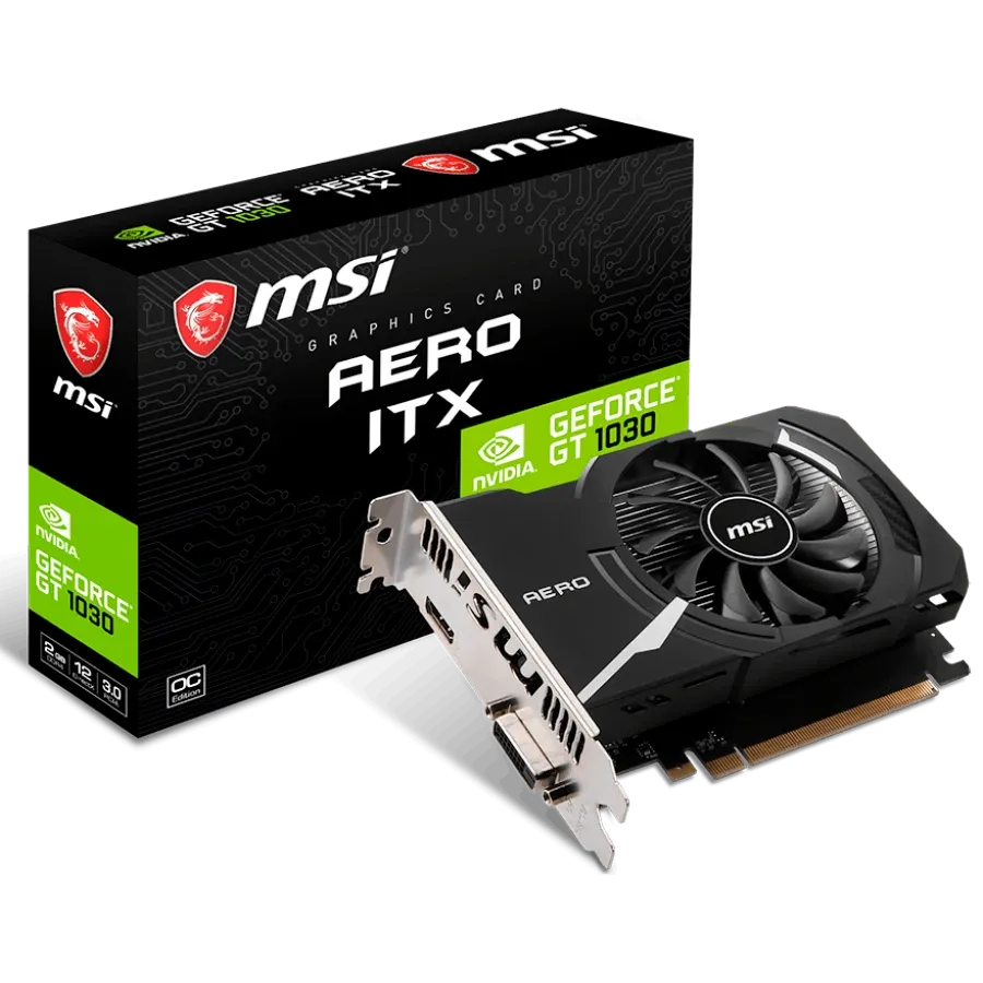 Видео карта MSI NVidia GT 1030 AERO ITX 2GD4 OC