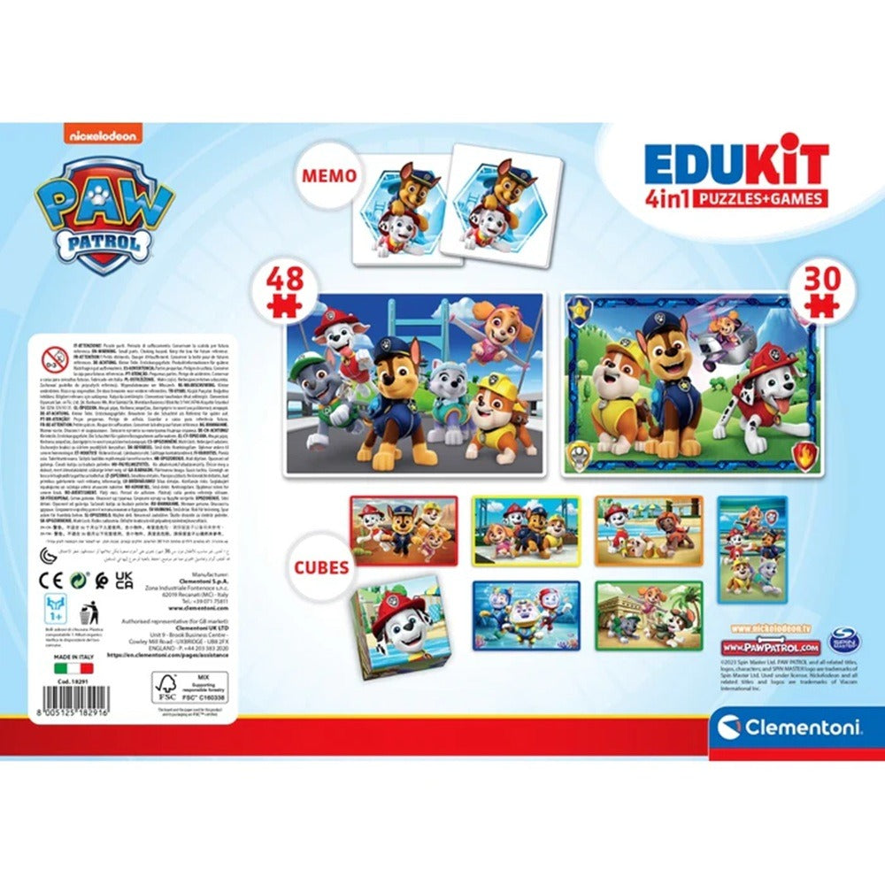 CLEMENTONI EDUKIT 4 в 1 Пъзел + Игри Paw Patrol