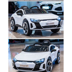 Кола Акумулаторна 12V AUDI RS ETRON GT с кожена седалка и родителски контрол Бяла