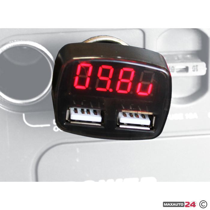 Елетрически вотметър 12/24V с 2 USB порта - 1629