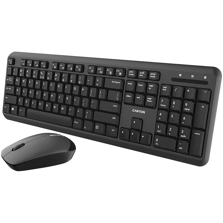 Клавиатура Canyon SET-W20 EN/BG + Velvet Wireless, черна