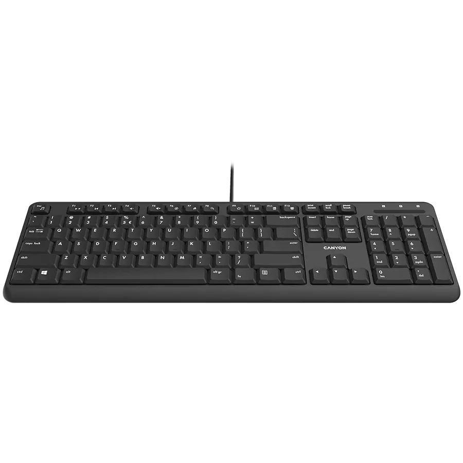 Клавиатура Canyon HKB-20 EN/BG Velvet Wired, черна