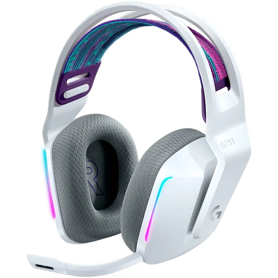 Слушалки Logitech G733 Lightspeed Wireless RGB, бяли