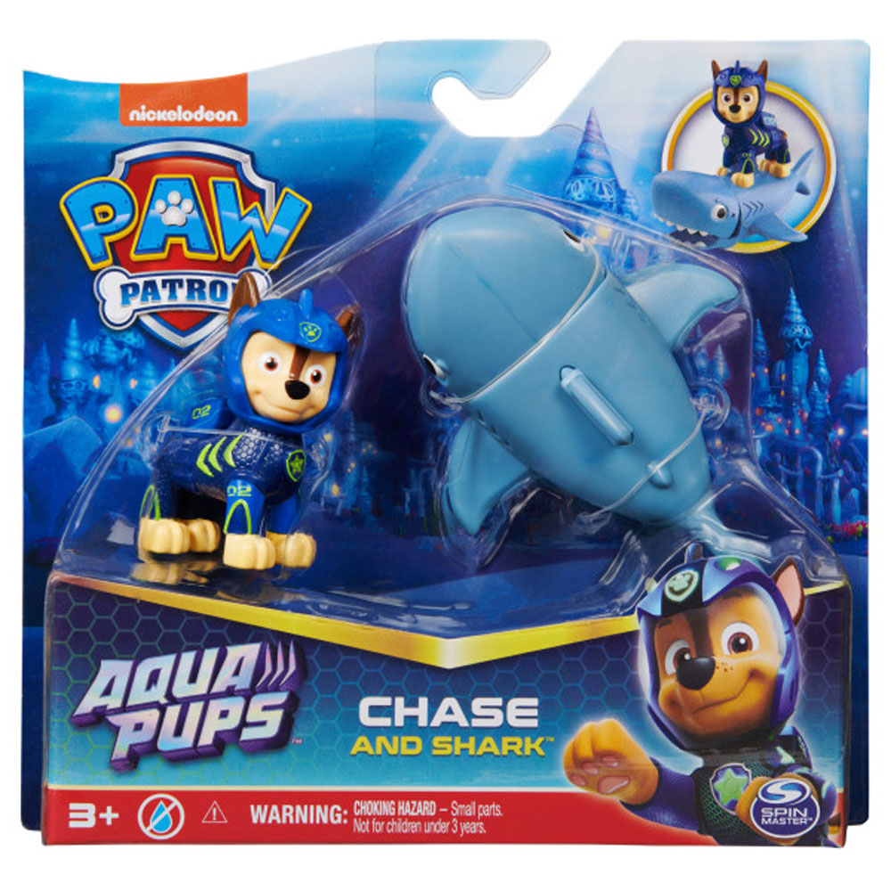 PAW PATROL Aqua Pups Фигурка Чейс с подводен приятел Акула