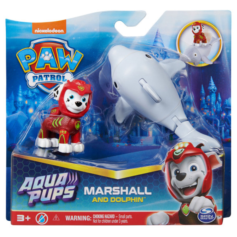 PAW PATROL Aqua Pups Фигурка Маршал с подводен приятел Делфин