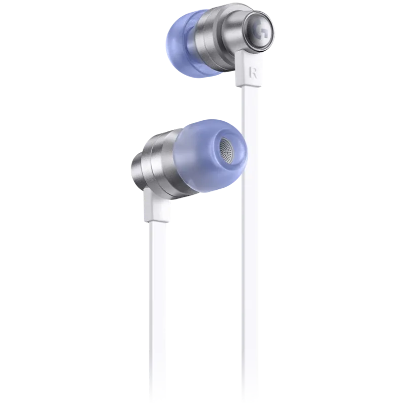 Слушалки Logitech G333 Wired Gaming Earphones, 3.5 MM, бяли